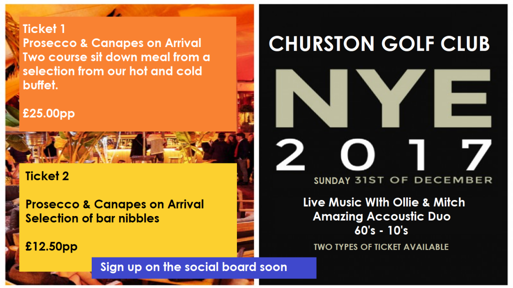 Celebrate NYE @ Churston in Style